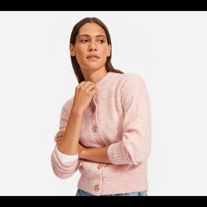 Everlane Rose Pink Alpaca Cropped Cardigan